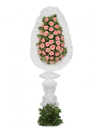 Tek Katlı Pembe Gerbera Çelenk
